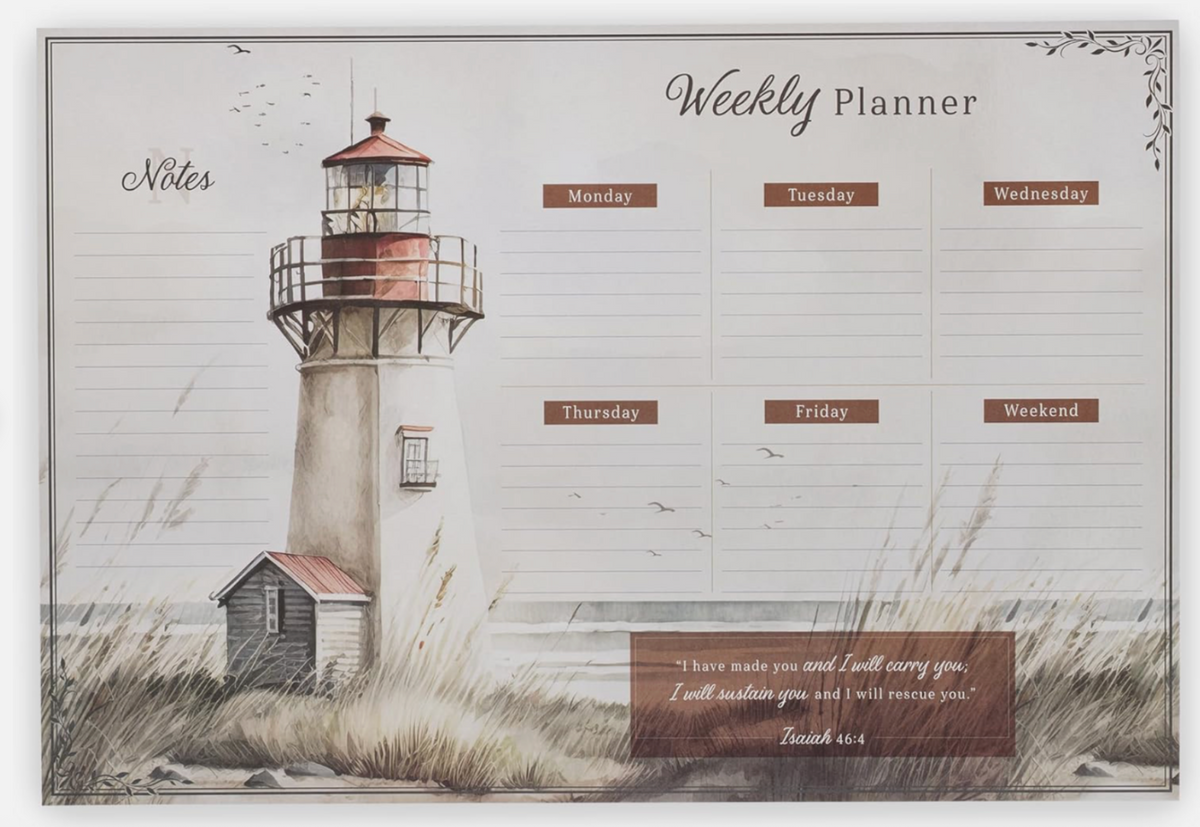 Christian Art Gifts I Will Carry You Large Undated Weekly Planner Pad - Isaiah 46:4
