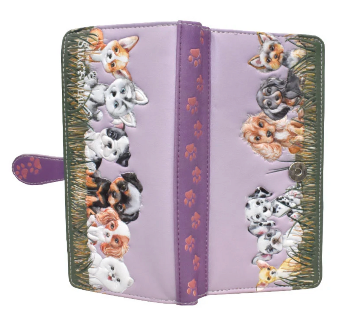 Shag Wear Puppy Love Wallet Purple 7"