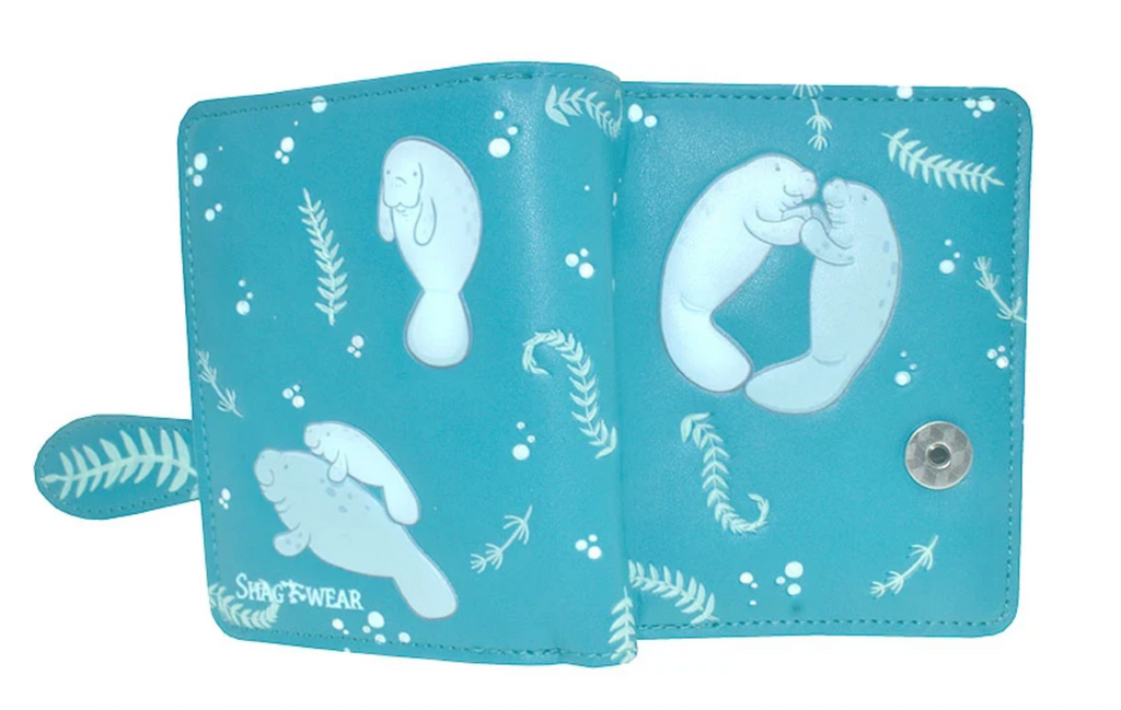 Shag Wear Manatee Small Wallet Teal 4.5"