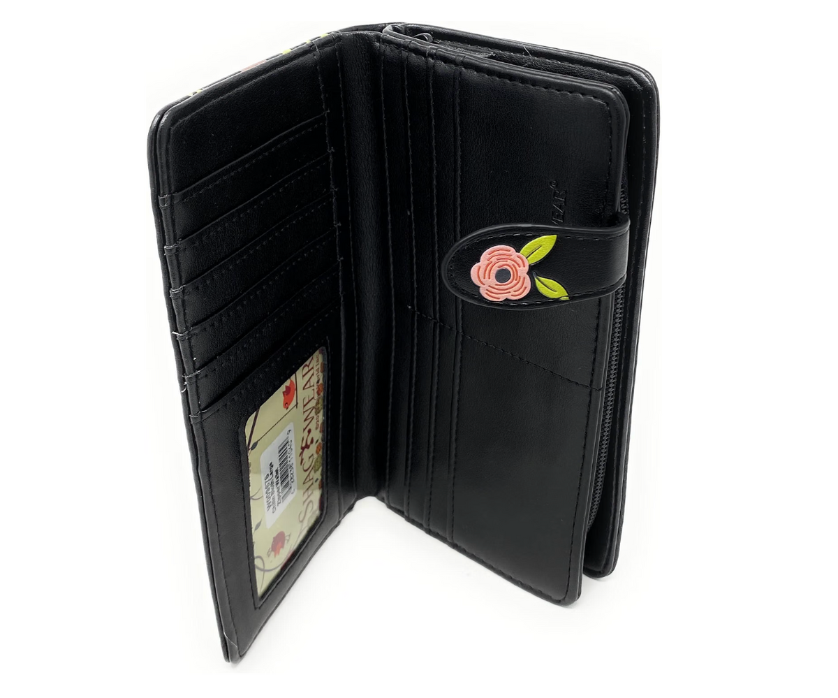 Shag Wear Chillin Sloth Wallet Black 7"