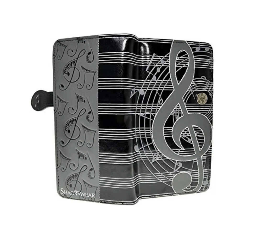 Shag Wear Musical Notes Wallet Black 7"