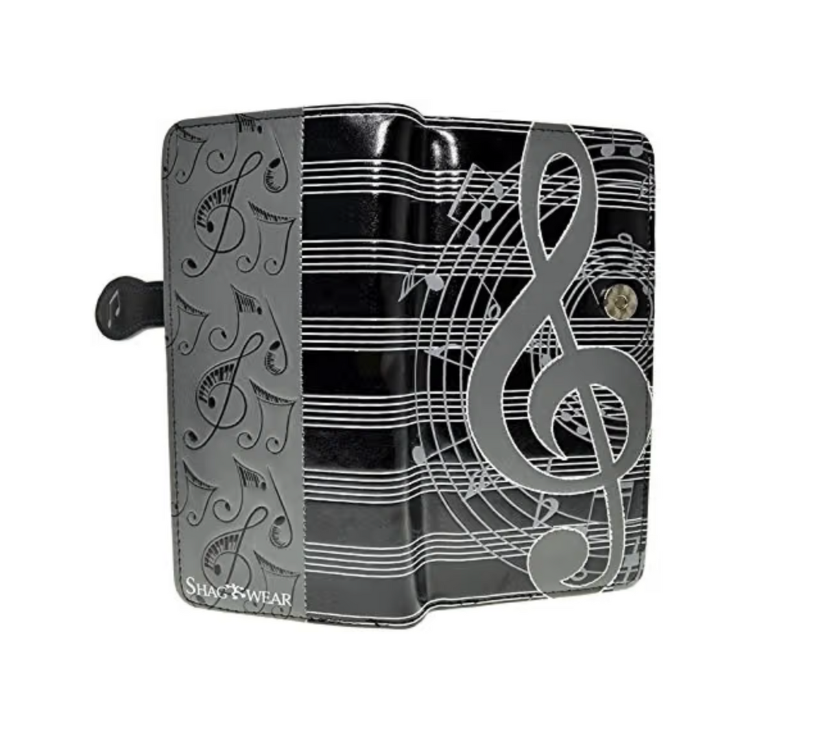 Shag Wear Musical Notes Wallet Black 7"