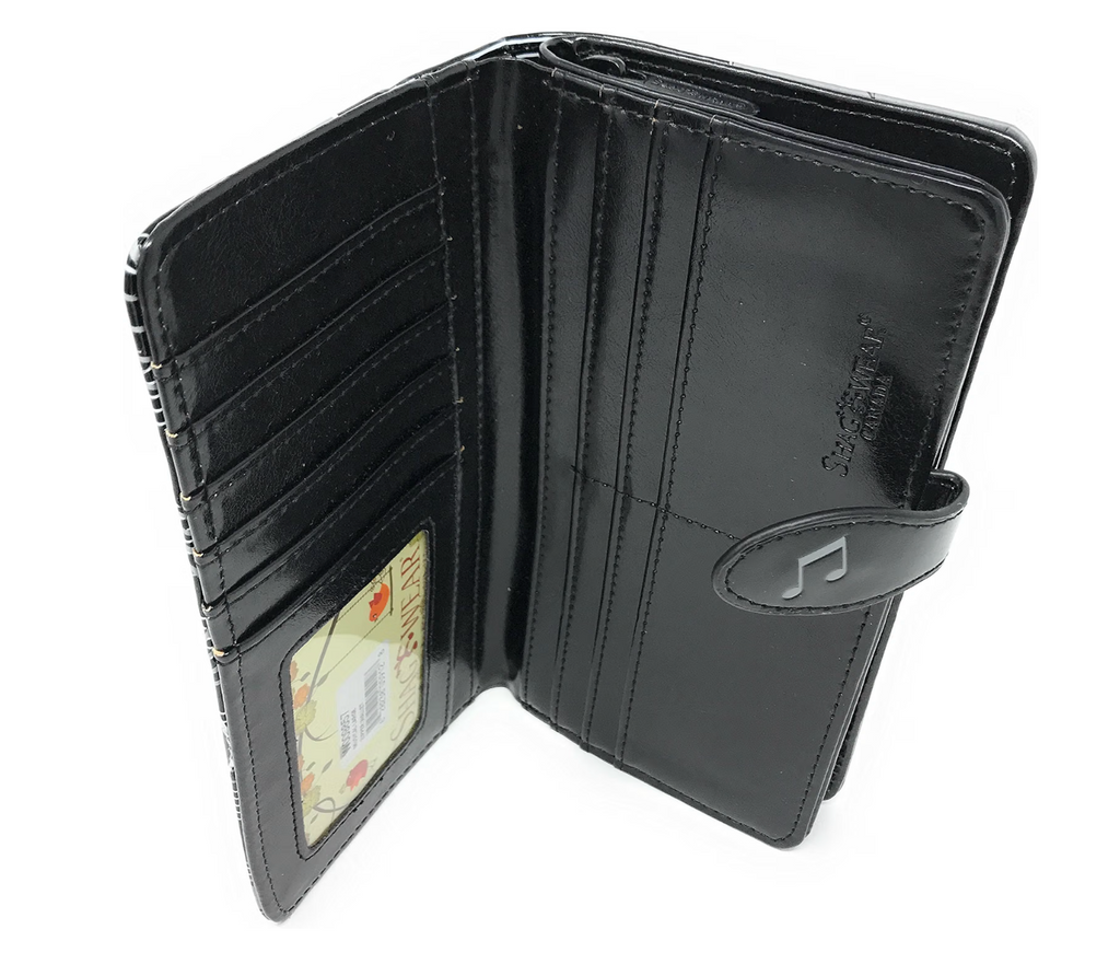 Shag Wear Musical Notes Wallet Black 7"