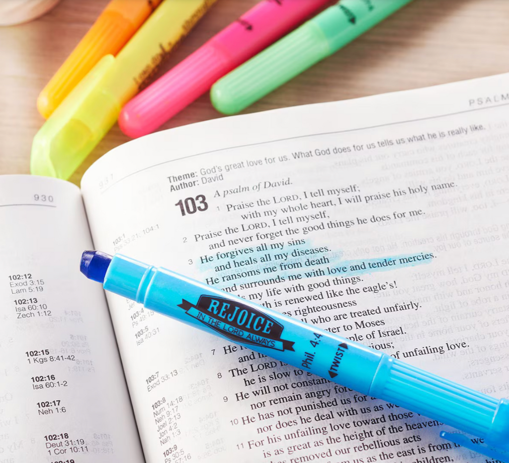 Christian Art Gifts Bible Study Scripture Gel Highlighters Twist & Glide 5-Piece