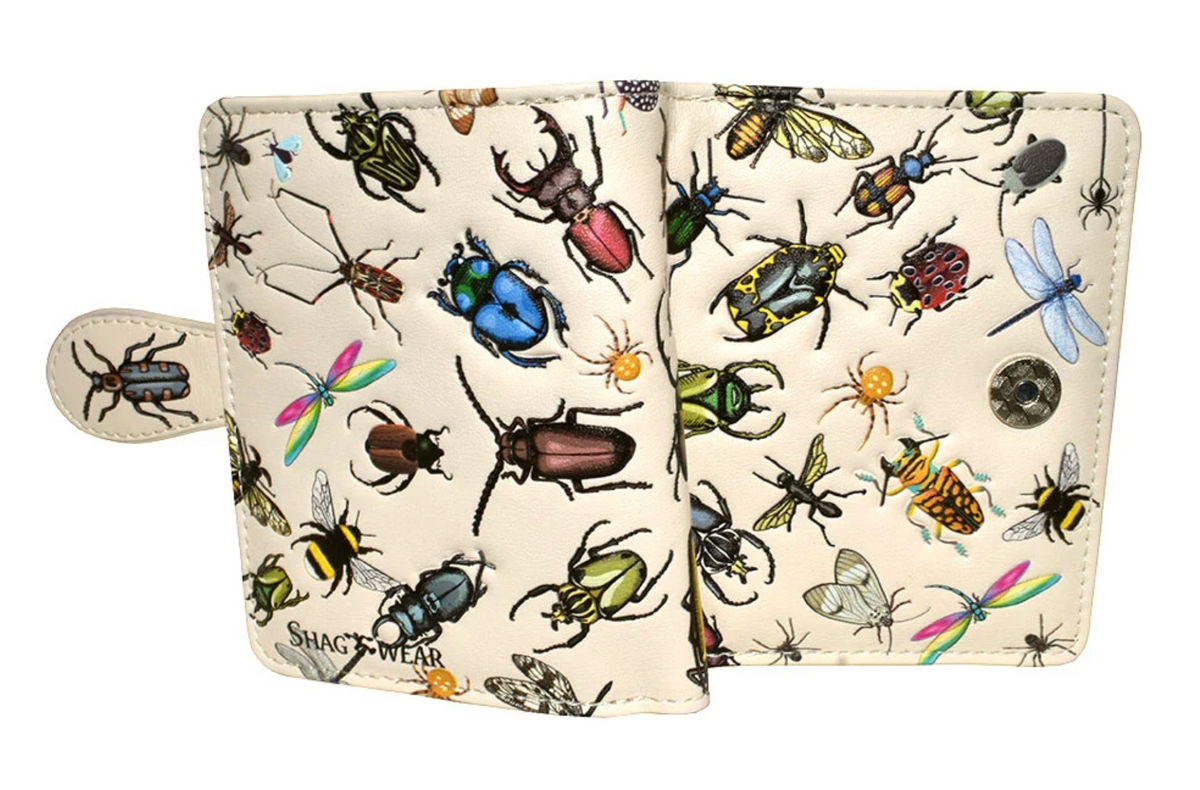 Shag Wear Insect Mania Small Wallet Beige 4.5"